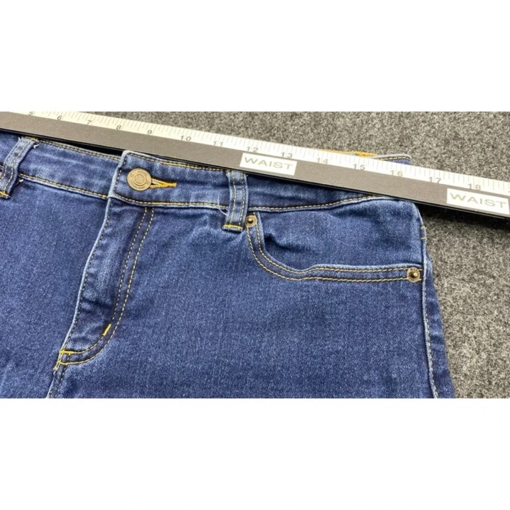 Michael Kors Denim Shorts Womens Size 6 Blue Medium Wash Gold Logo Stretch